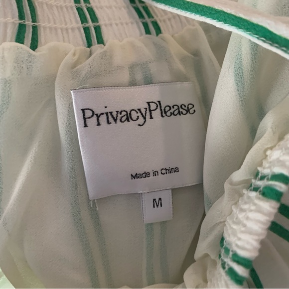 Privacy Please Schaefer crop Top in Green Stripe - Picture 4 of 7